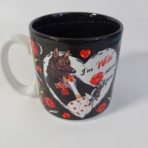 Vtg Big Bad Wolf Wild About You Heart Coffee Mug